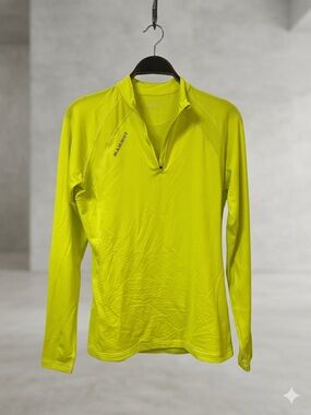 Mammut Men’s Long-Sleeve Half-Zip Shirt - Neon Yellow Lightweight Base Layer